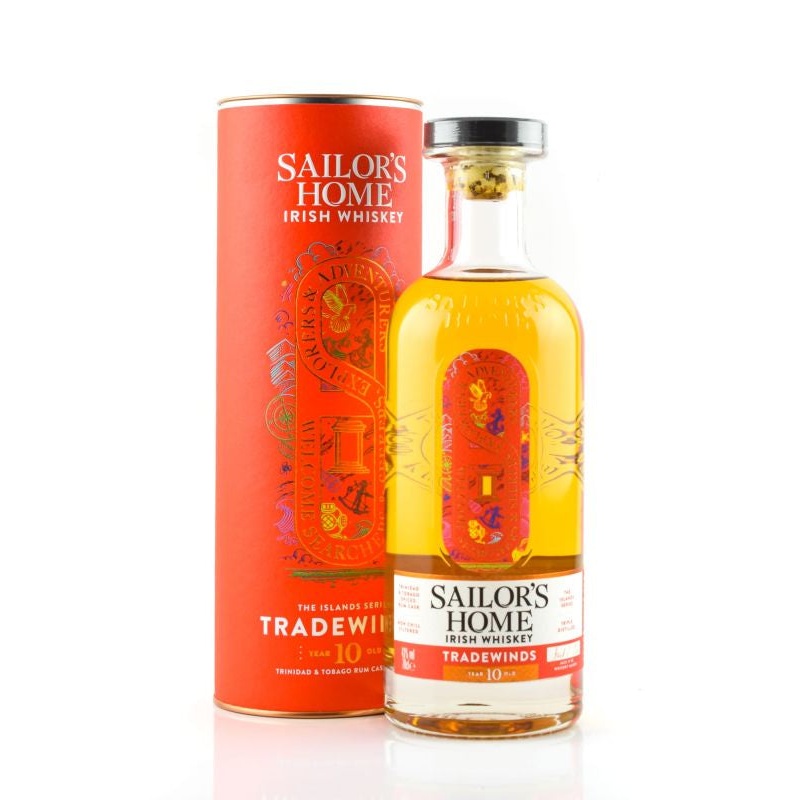 Sailor's Home Tradewinds Rum Cask Finished 10 Year Old Irish Blended Whiskey 43% abv 70cl