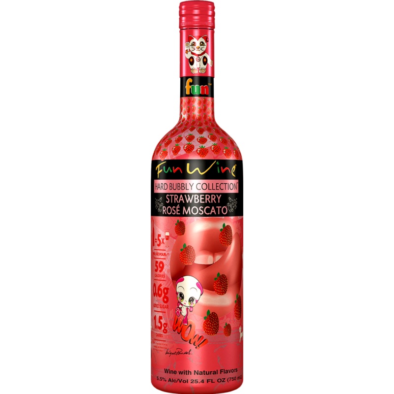 Fun Wine Hard Bubbly Collection Strawberry Rose Moscato