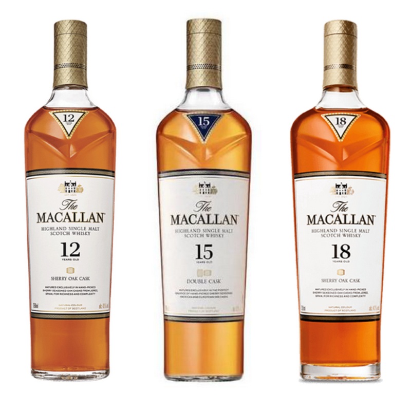 Macallan 12, 15, 18 Scotch Package