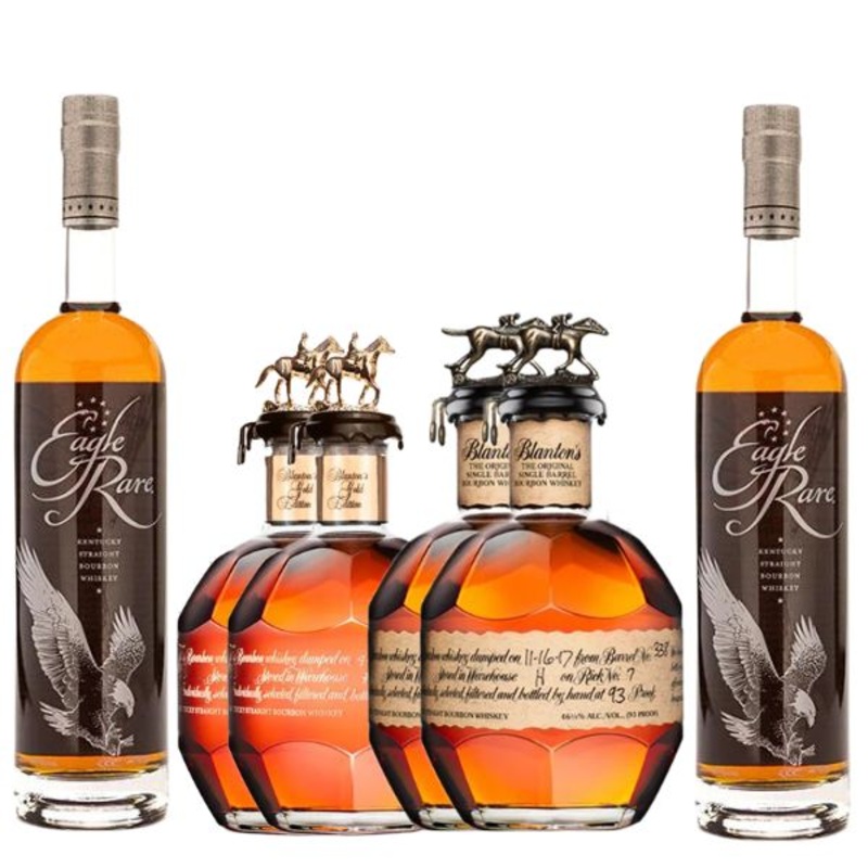 2 Eagle Rare, 2 Blantons Gold and 2 Blanton's Single Barrel Bourbon Bundle