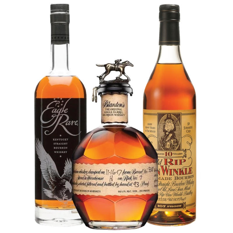 Eagle Rare, Blanton's Single Barrel and Old Rip Van Winkle Bundle