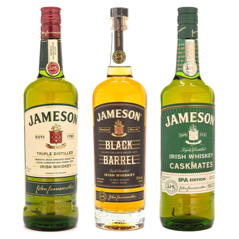 Jameson Caskmates Irish Whiskey IPA Edition, Jameson Black Barrel Irish Whiskey, Jameson Triple Distilled Irish Whiskey  Bundle