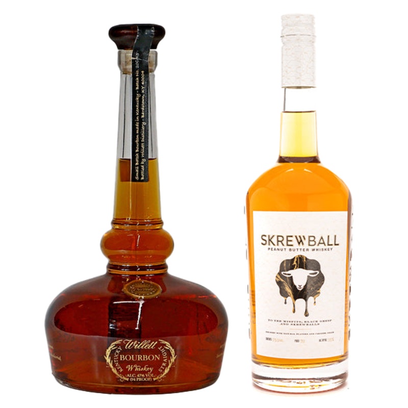 Skrewball Peanut Butter Whiskey, Willett Pot Still Reserve Bourbon Bundle