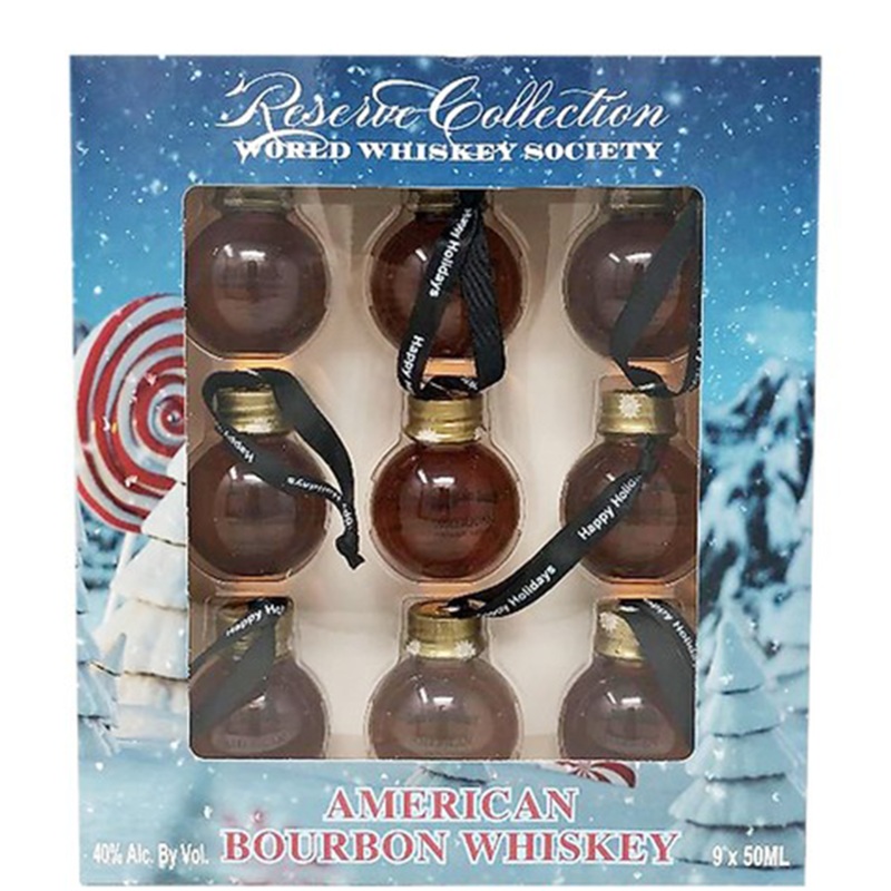 World Whiskey Society Christmas Balls Bourbon - 9 Pack