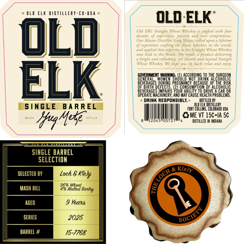 Old Elk Loch & K(e)y Single Barrel Straight Wheat Whiskey 9 Year, 2025 Edition