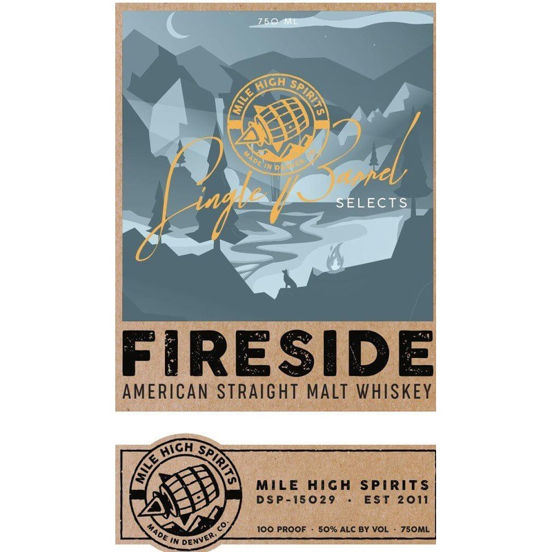 Fireside Single Barrel Selects American Straight Malt Whiskey by Mile High Spirits
