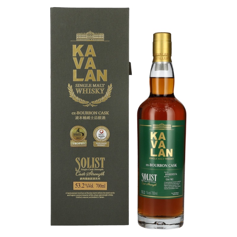 Kavalan SOLIST Single Malt Whisky ex-BOURBON CASK 53,2% Vol. 0,7l in Giftbox