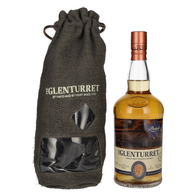 The Glenturret Peated Edition Batch No. 03 43% Vol. 0,7l in a linen bag