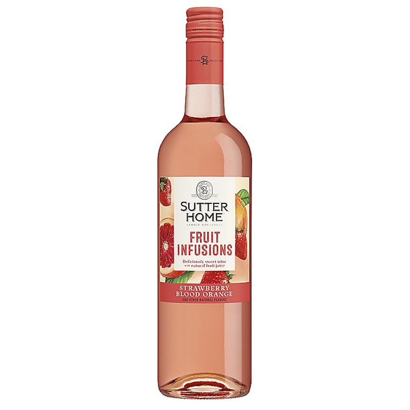 SUTTER HOME STRAWBERRY BLOOD ORANGE FLAVORED WINE FRUIT INFUSIONS 750ML