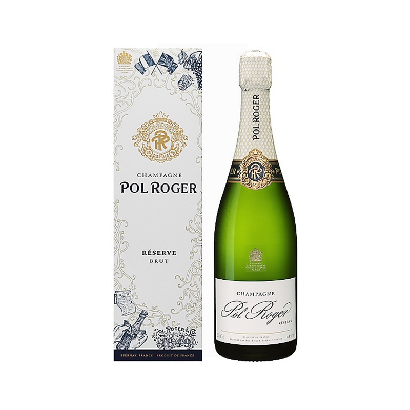 POL ROGER CHAMPAGNE BRUT RESERVE W/ GIFT BOX 750ML