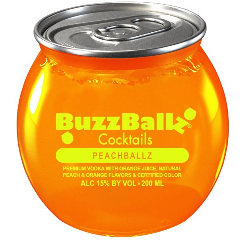 BuzzBallz PeachBallz 187mL 24 Pack Case