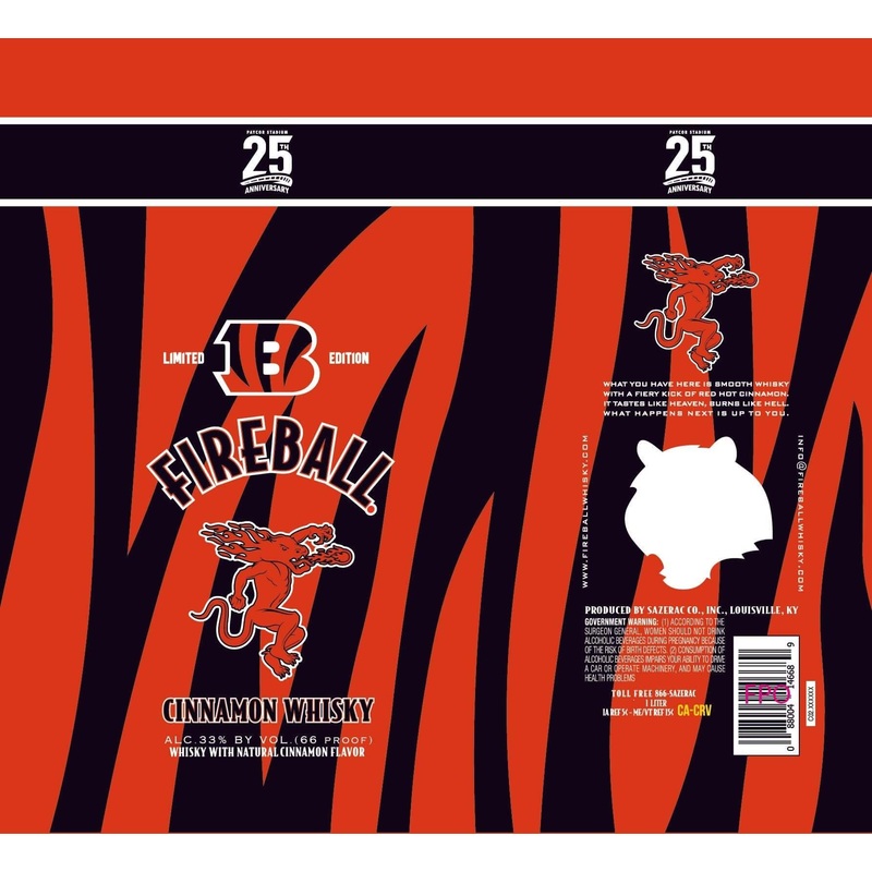 Fireball Cinnamon Whisky Limited Edition celebrating the 25th anniversary of Paycor Stadium