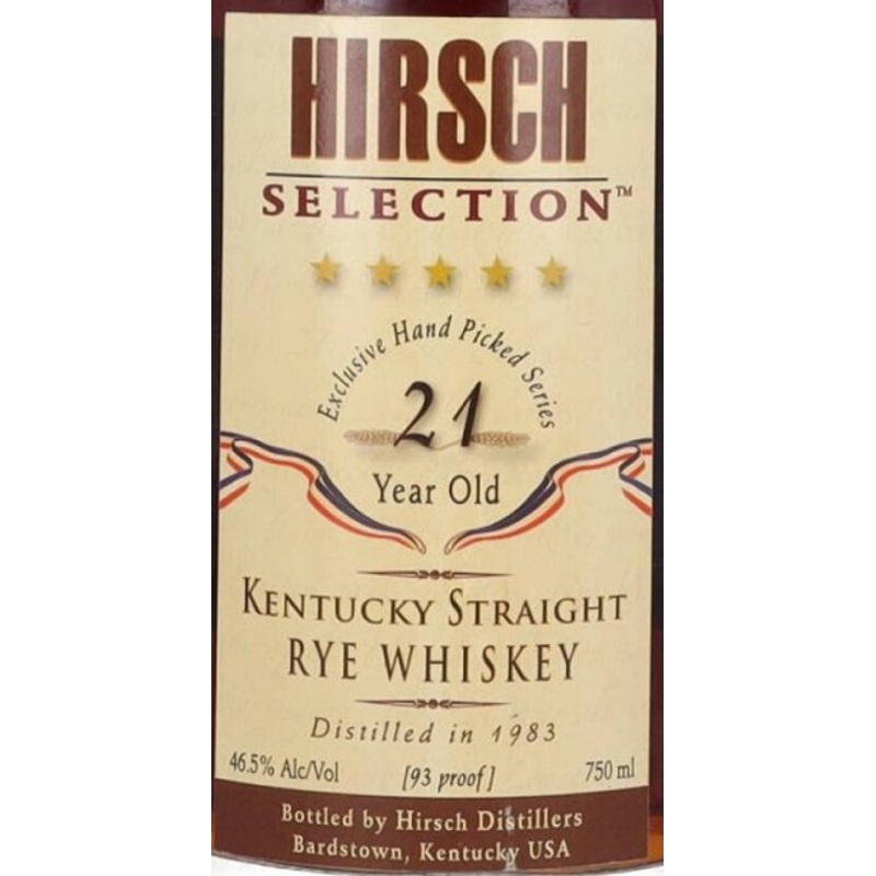 Hirsch Selection 21 Year Old Kentucky Straight Rye Whiskey
