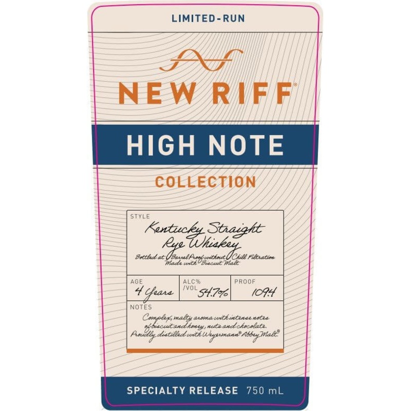 New Riff High Note Collection Kentucky Straight Rye Whiskey