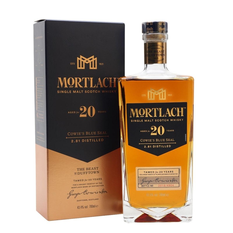 Mortlach Single Malt Scotch Whisky 20 year Cowie's Blue Seal