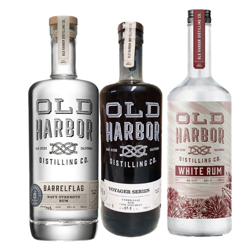Old Harbor White Rum, BarrelFlag Navy Strength Rum, and Voyager Series BarrelFlag Rum Cask Strength
