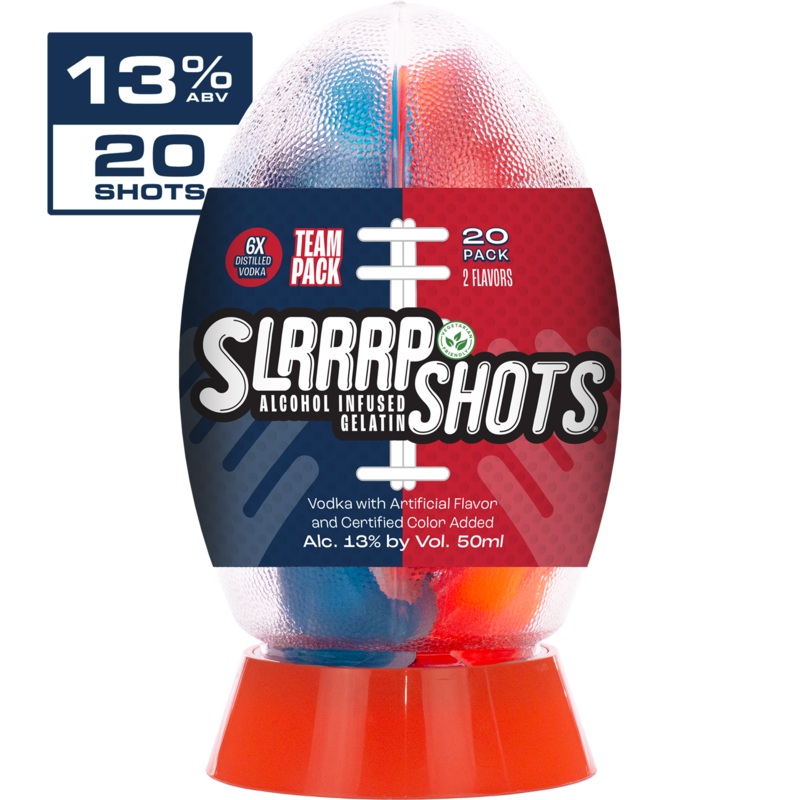 Slrrrp Shots Football - Red & Blue 20 Count