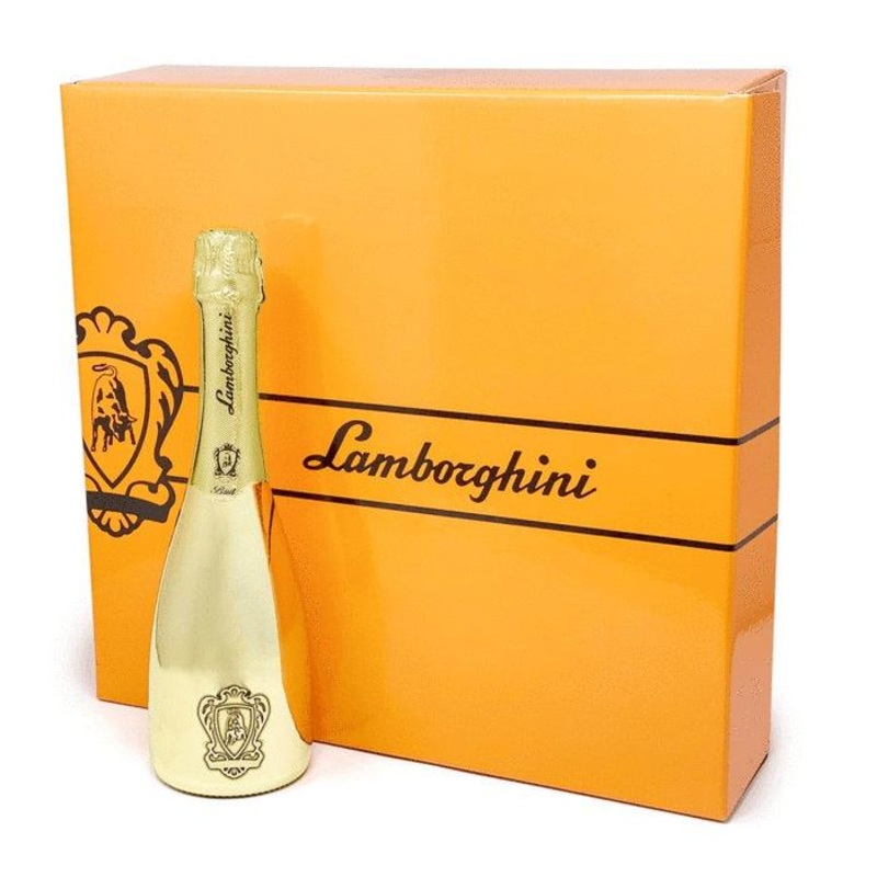 Lamborghini Gold Vino Spumante Brut Gift Set W/ Glasses (750Ml)