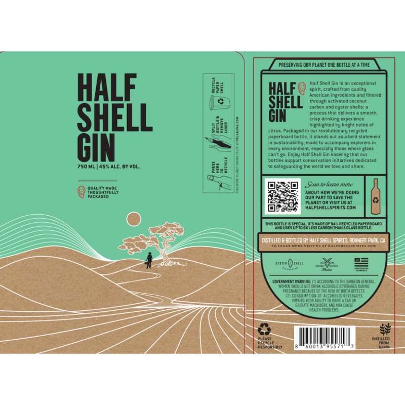 Half Shell Gin Eco-Friendly American Craft Gin