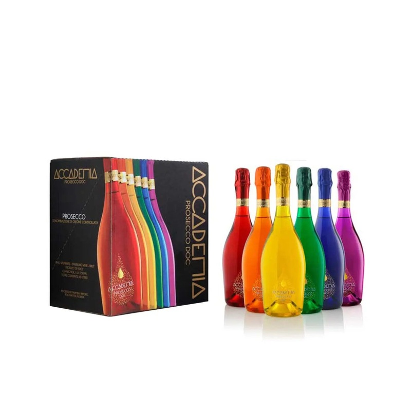Accademia Prosecco Rainbow Mixed Case, 6 x 75 cl