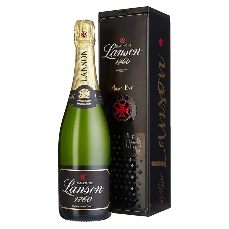 Lanson Black Label Brut Champagne in Music Box, 75 cl