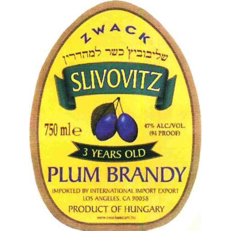 Zwak Slivovitz Kosher Plum Brandy  750
