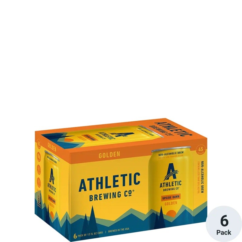 Athletic Upside Down golden Non Alcoholic 12oz 6 Pack Can