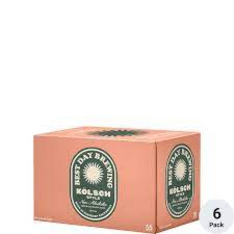 Best Day Brewing Kolsh Style Non Alcoholic 12oz 6 Pack Can