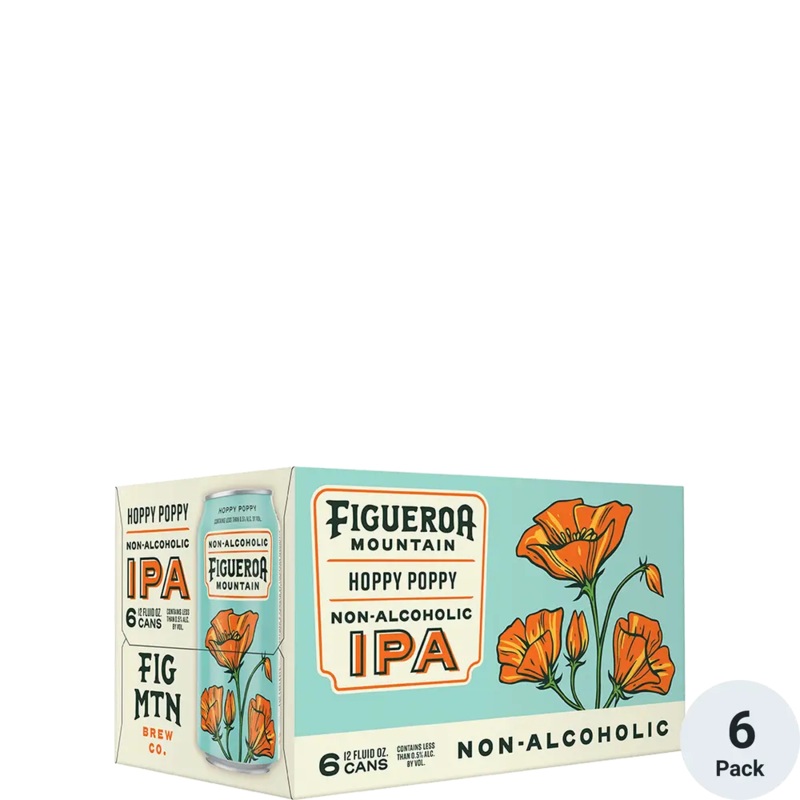 Figueroa Mountain Hoppy Poppy Non Alcoholic 12oz 6 Pack Can