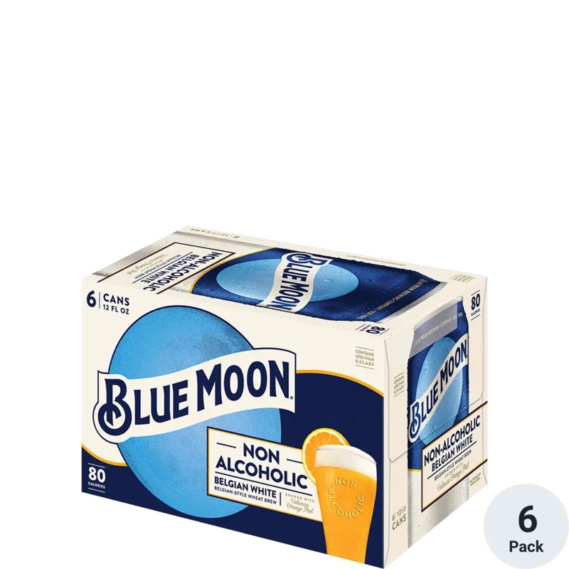 Blue Moon Non Alcoholic Belgian White 12oz 6 Pack Can