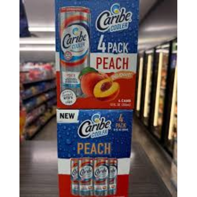 Caribe Cooler Peach 12oz 4 Pack Cans
