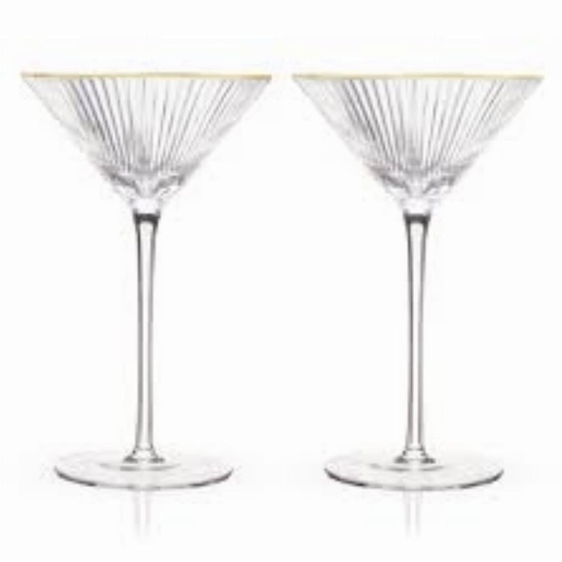Viski Meridian Crystal Martini Glasses
