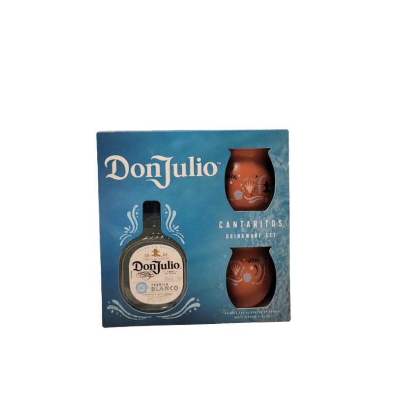 DON JULIO BLANCO W/ CANTARITOS DRINKWARE 750ML