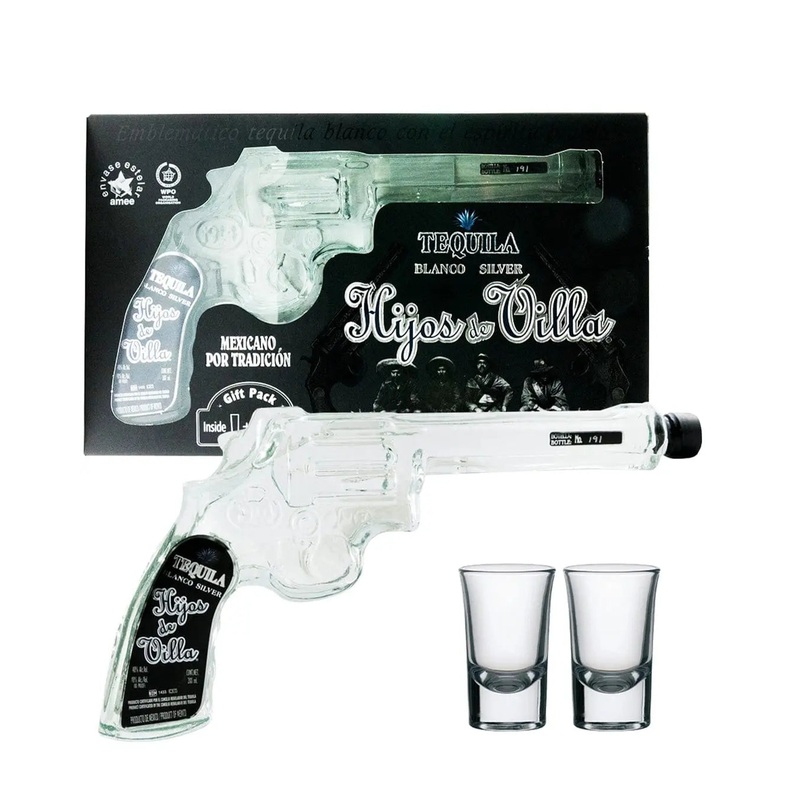 Hijos de Villa Blanco Pistol Gun & Shot Glass Miniature Gift Set, 20 cl