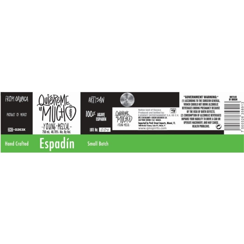 Quiereme Mucho Espadin Mezcal
