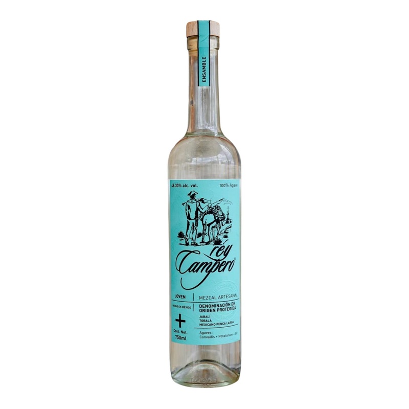 Rey Campero Mezcal, Jabal Tobal Mexicano Penca Larga Joven Mezcal Artesanal 750ML