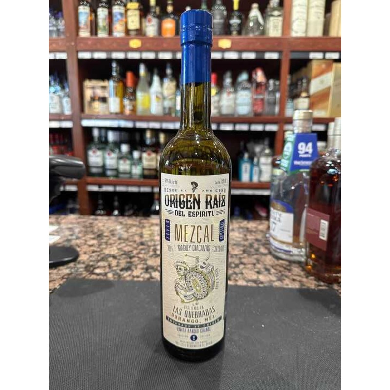 Origen Raiz del Espiritu Espadin Chacaleno Las Quebradas Mezcal 750ml