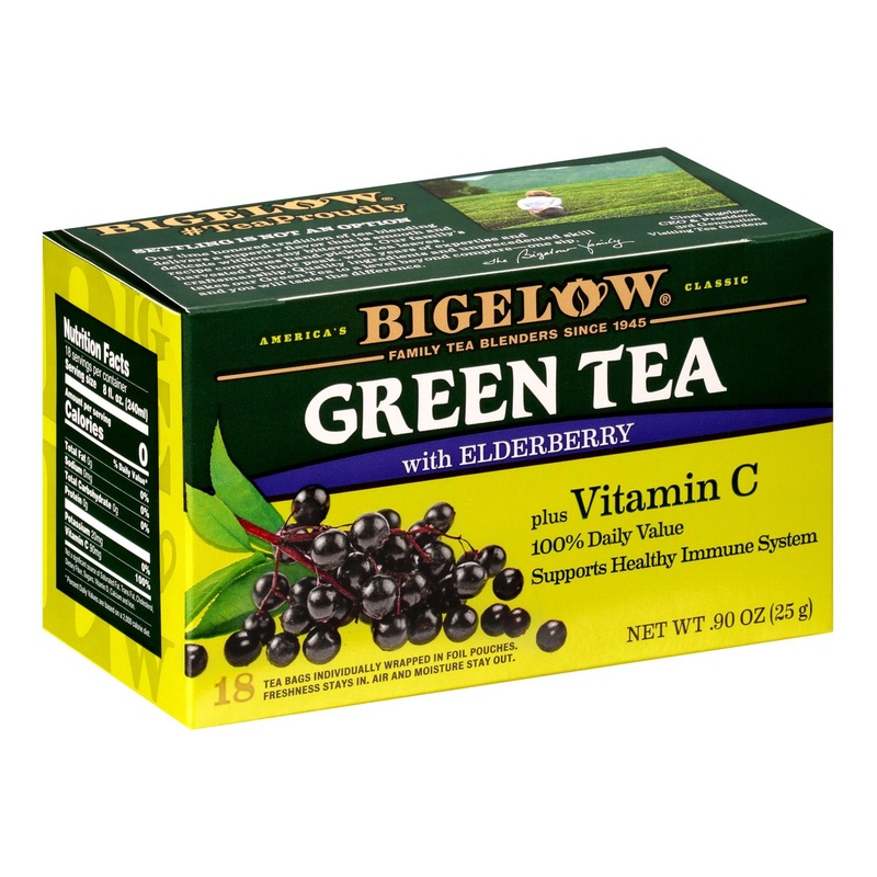 Bigelow Green Tea with Elderberry & Vitamin C 108 Tea Bags - Pack of 6